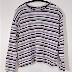 Zara Striped Knit Boxy light Sweater